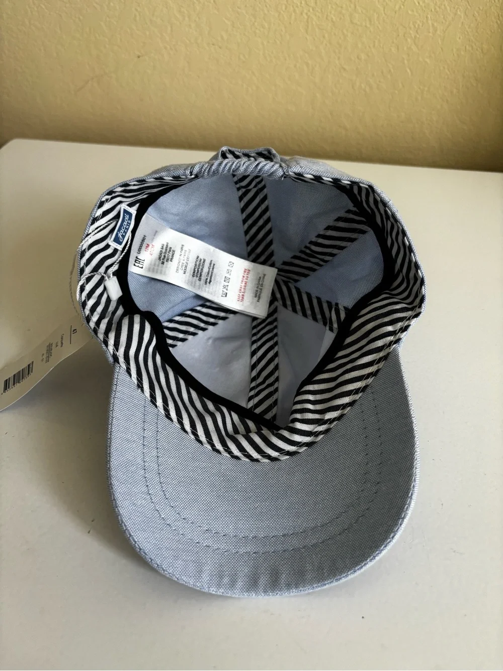 Jacadi l’esprit Baby Oxford ball cap - Blue/White 12M/47cm - NWT